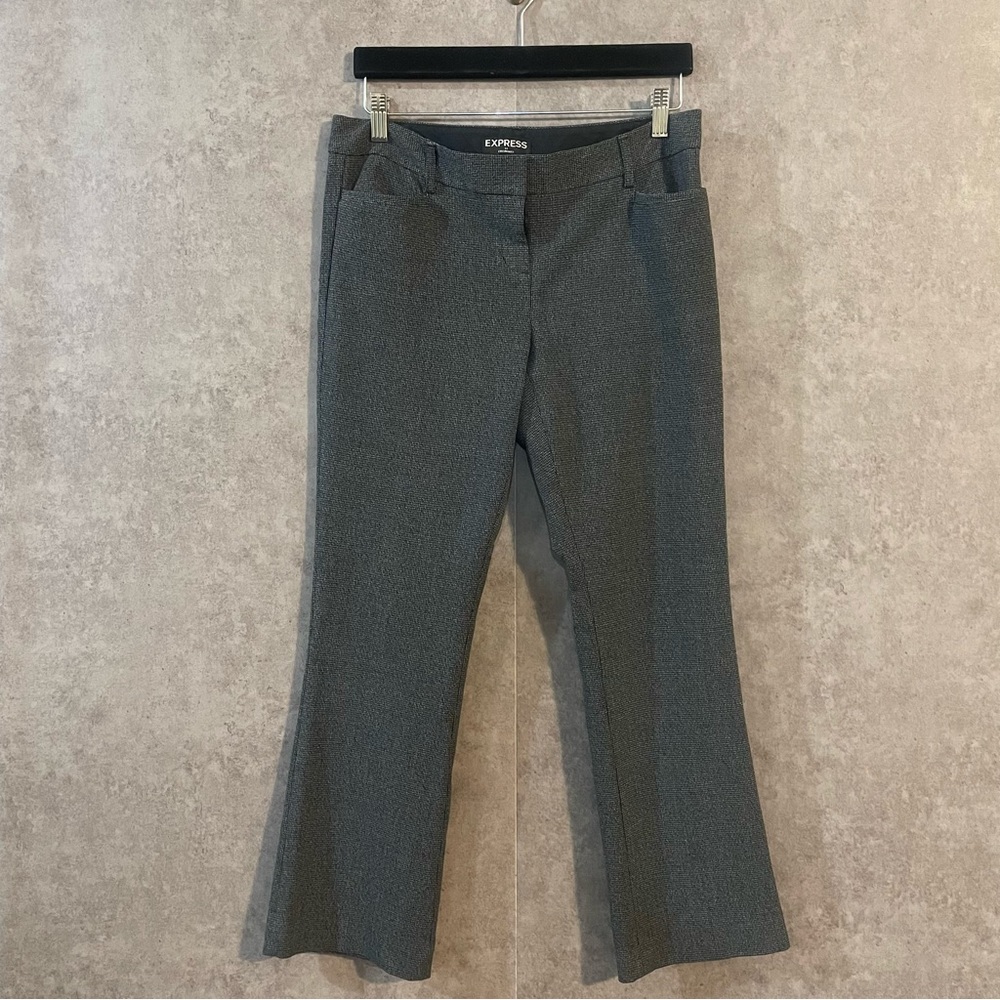 Express Columnist Grey Houndstooth Plaid Dress Pa… - image 1